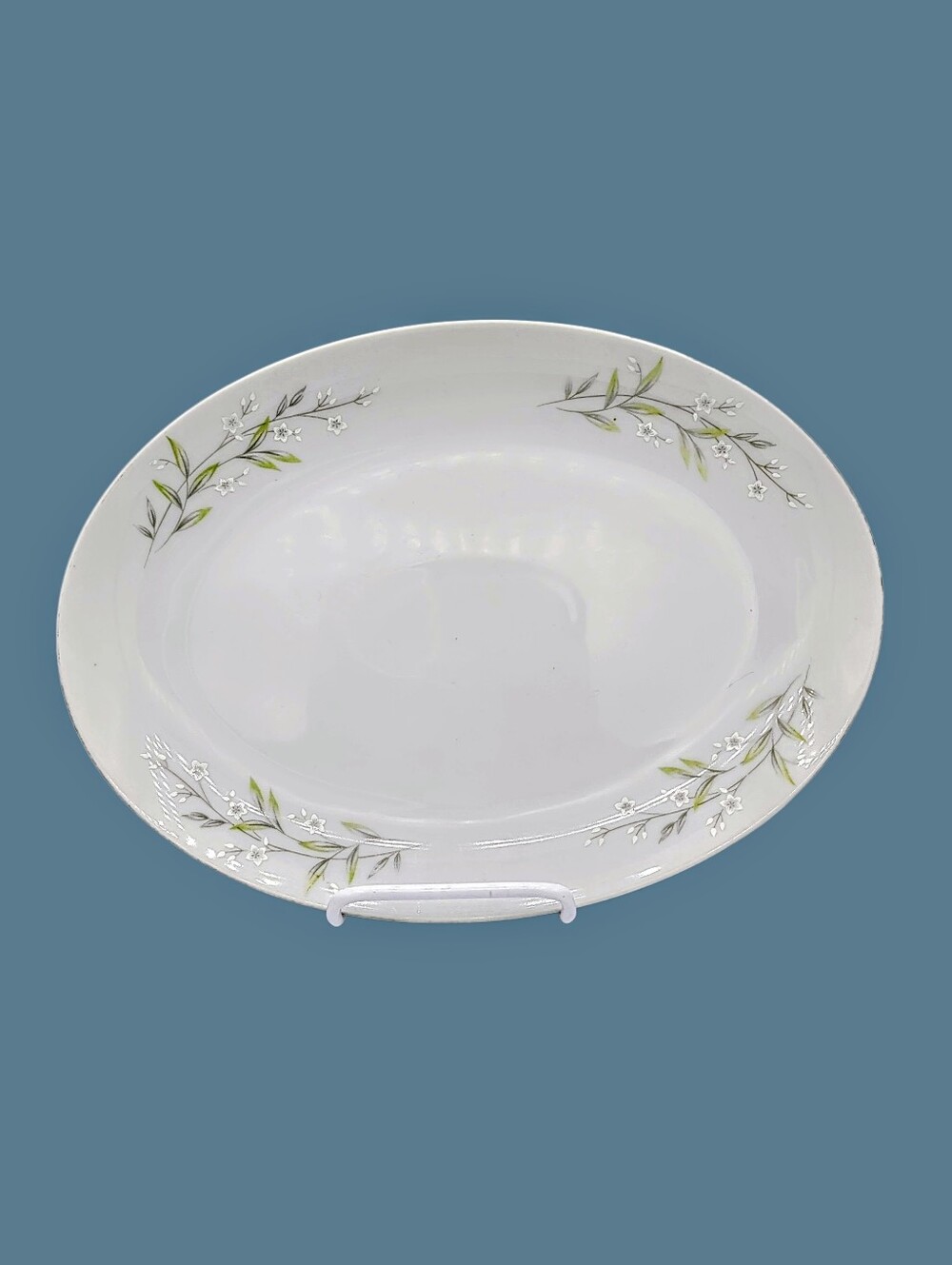 St Regis Fine China Japan 101 Oval Serving Platter Raised Enamel Floral 12x9 VTG
